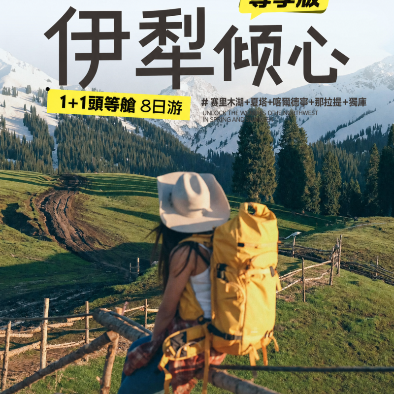 尊享版伊犁倾心1+1頭等艙8日游